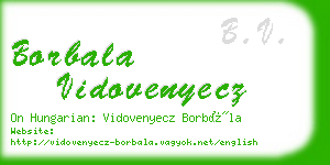 borbala vidovenyecz business card